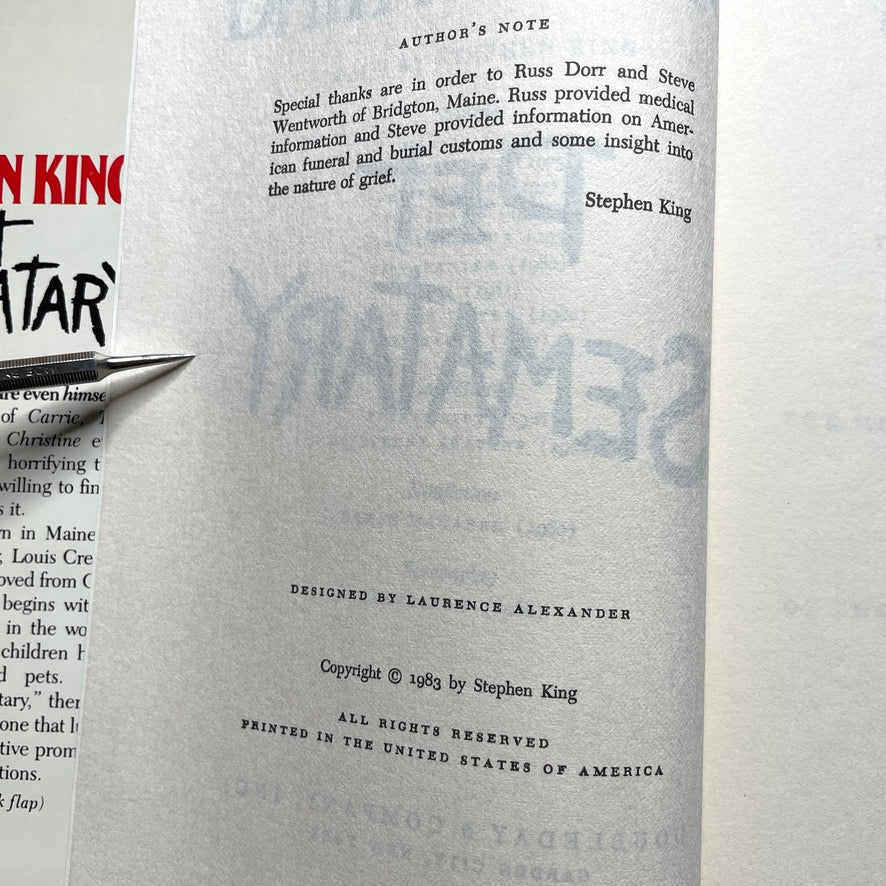 Pet Sematary Stephen King Hardcover Book *1st Book Club, 1st Print* 1983 Doubleday