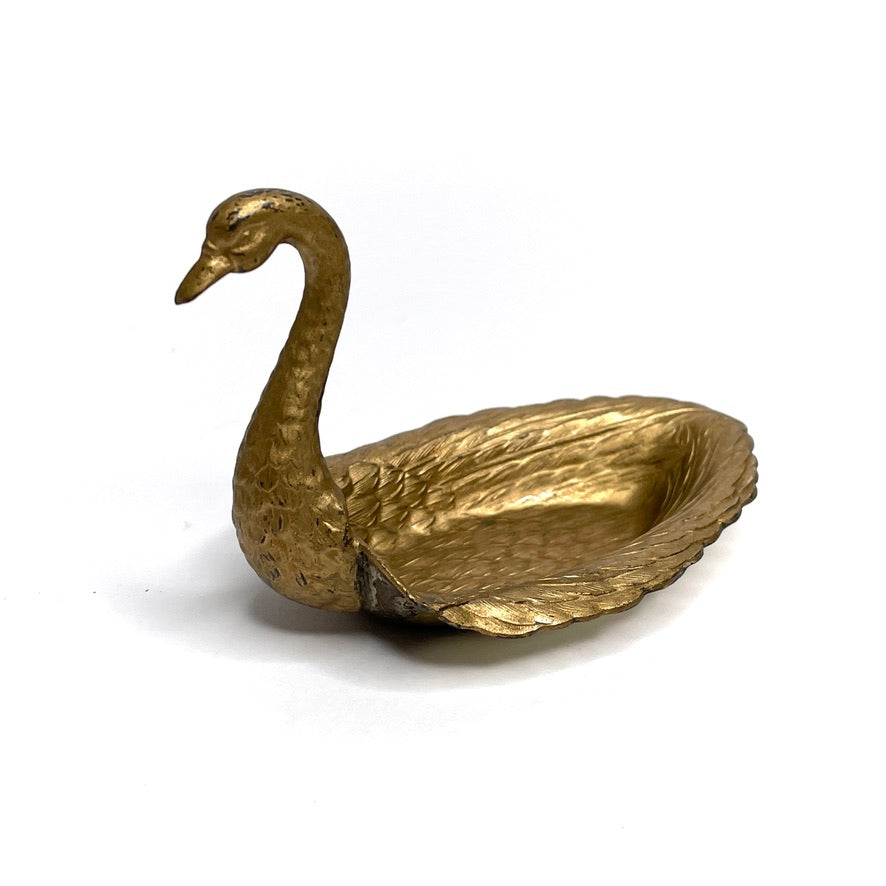 Vintage Gold Swan Jewelry Dish (Japan)