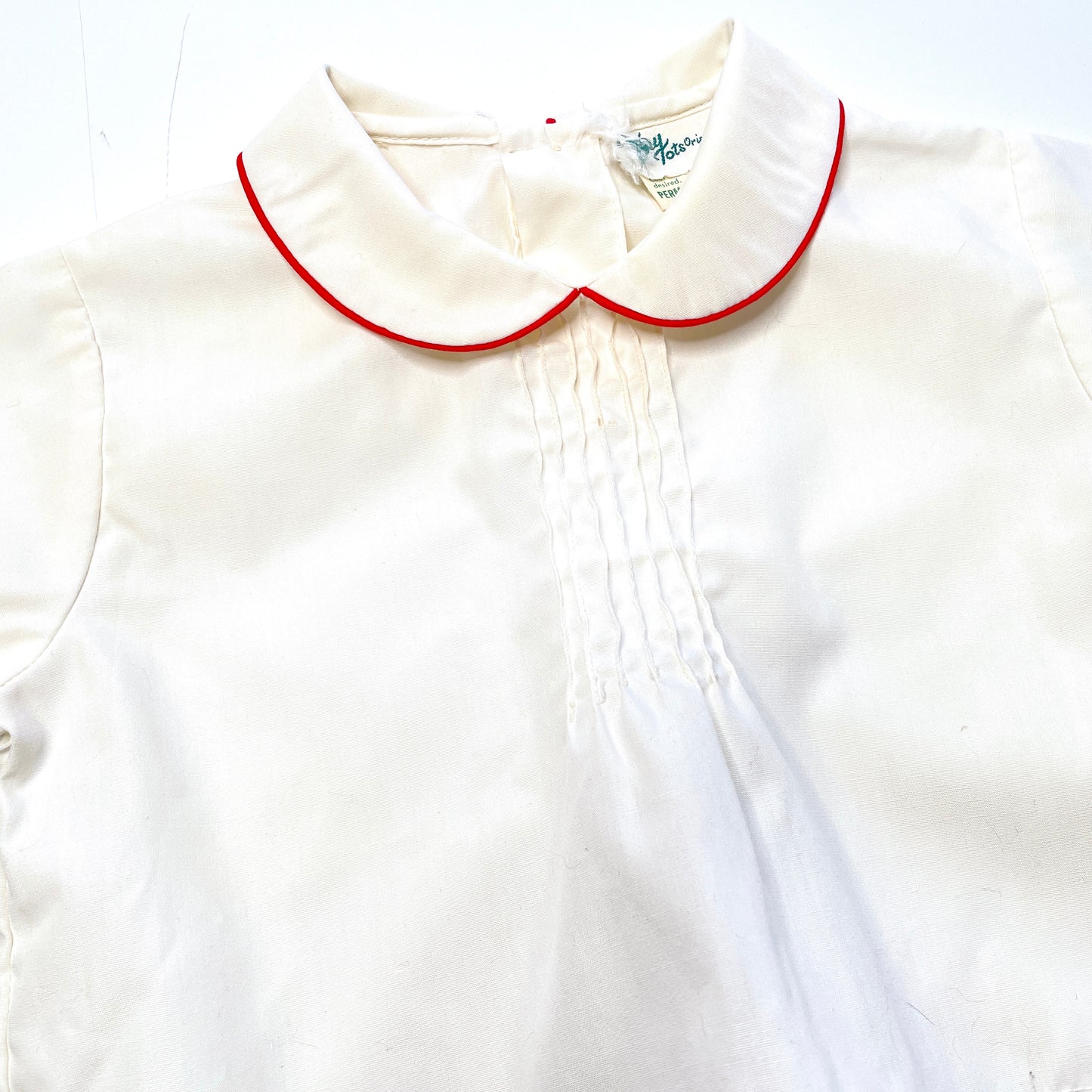 Ruffle Front White Collared Top 12M