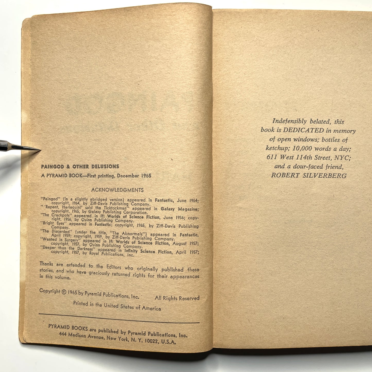 Paingod and Other Delusions by Harlan Ellison (1965) - Vintage 60s Sci-Fi Paperback Book