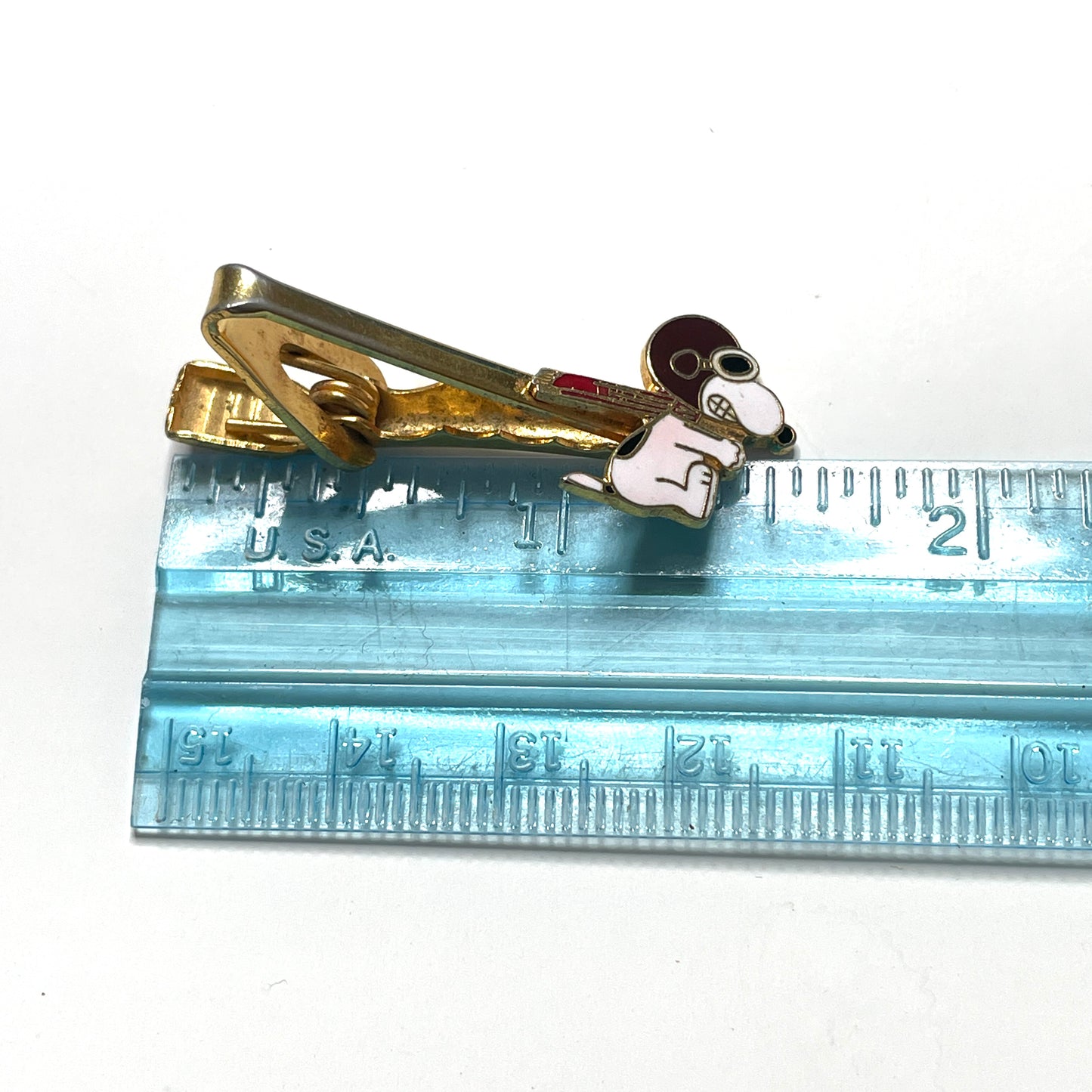 Snoopy 'Red Baron' - 80s Vintage Enamel Tie Clip 1.5"