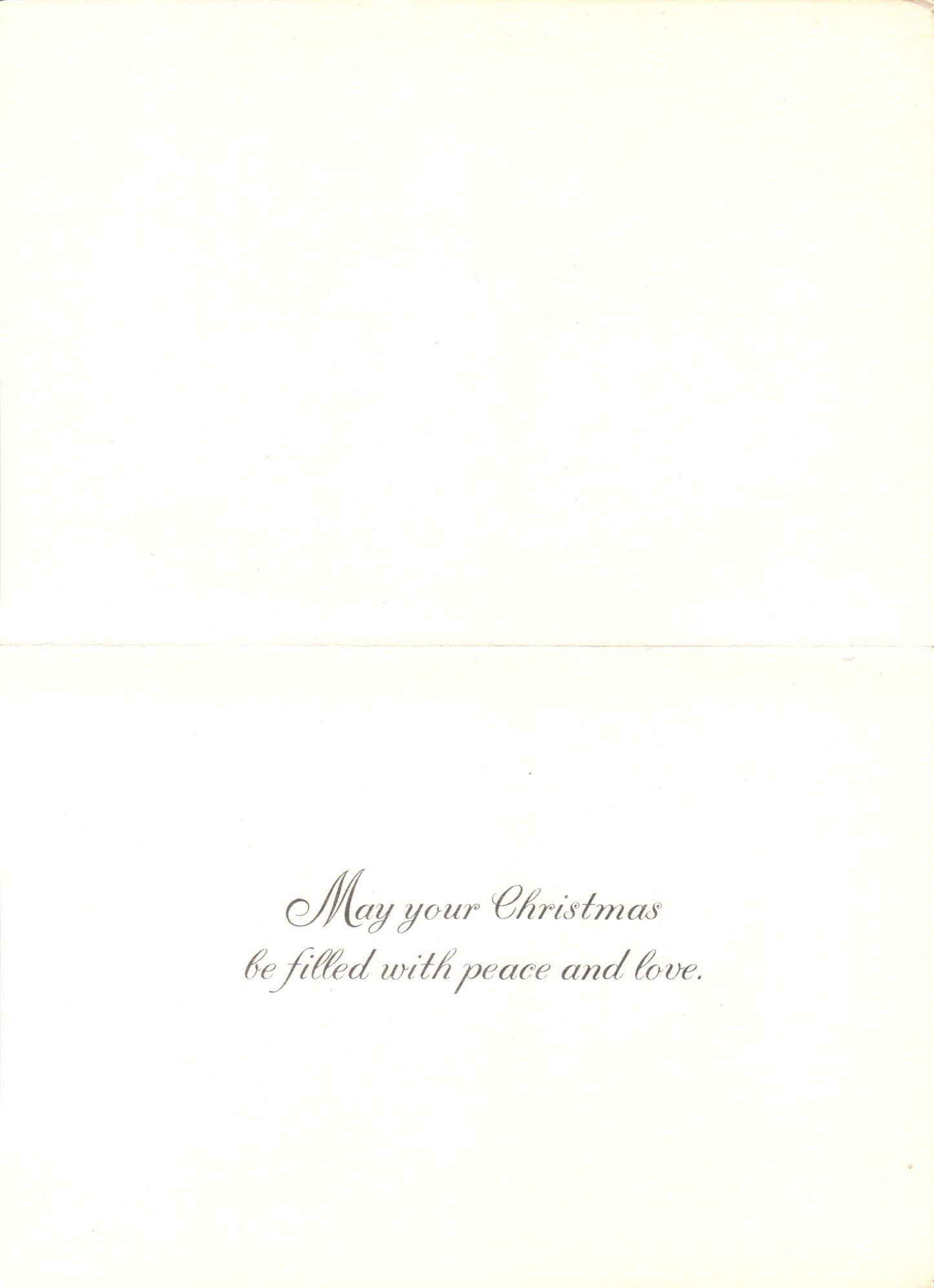 Christmas - Poodle and Lion - Textured Vintage Greeting Card - Hallmark