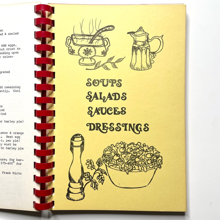 Sacred Heart High School 50 Year Anniversary Cookbook 1972 Waterbury CT - 70s Vintage Spiral Bound Illustrated Recipe Book