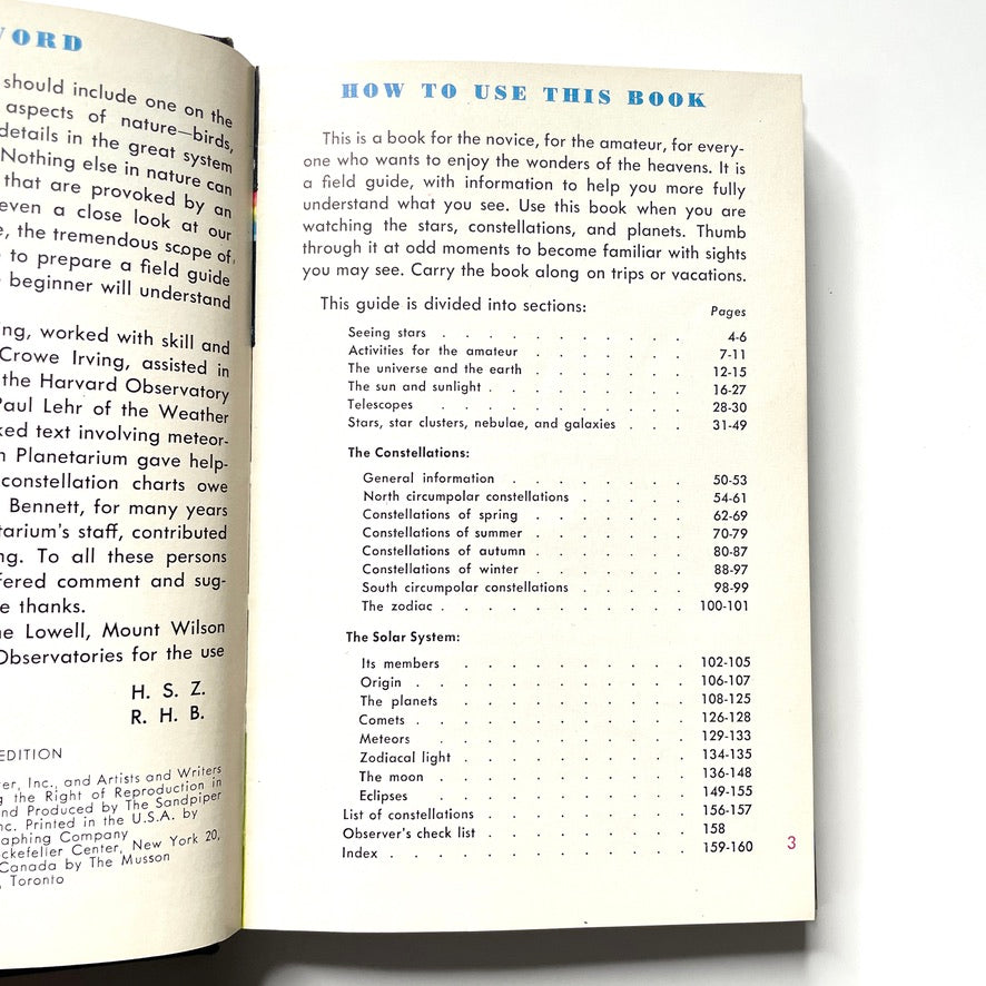 Golden Nature Guide: Stars 1956 Cloth Bound Mini Hardcover Book