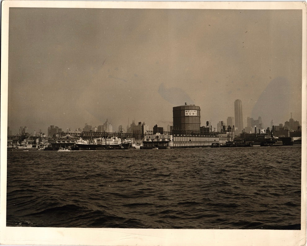 'Welcome Home' New York City Harbor Photo - WWII Era - 8x10"