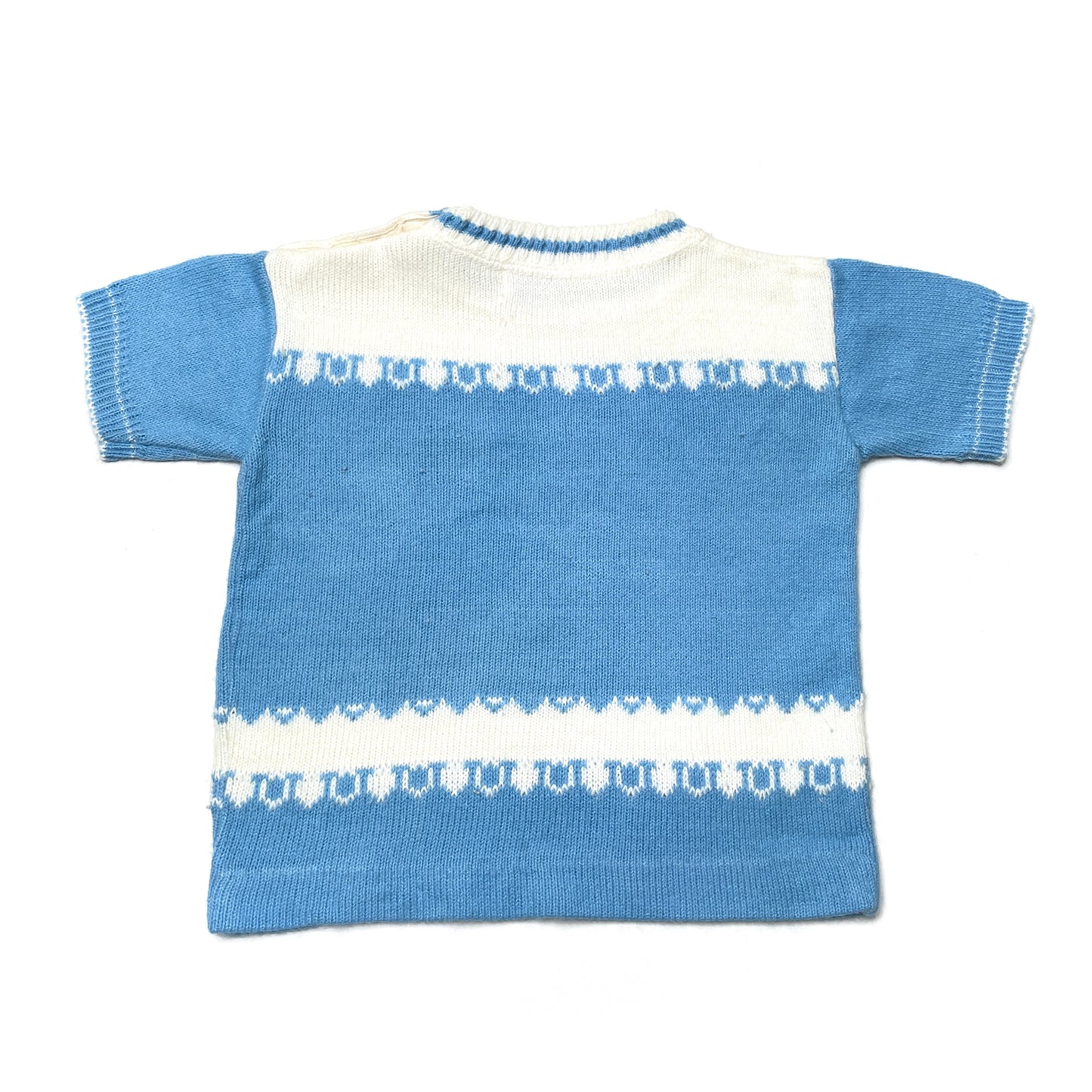 Blue & White Pattern Knit Sweater Shirt 12M