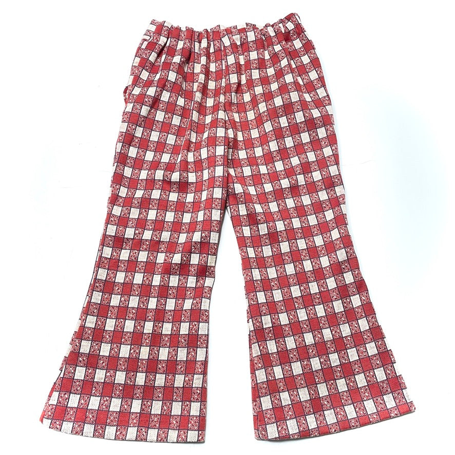 Red & White Plaid Bell Bottoms 4T
