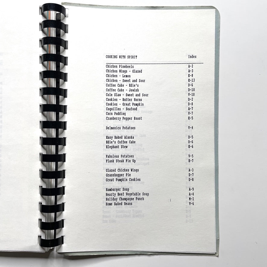 Cooking With Spirit Cookbook New London CT - 80s Spiral Bound Illustrated Recipe Book
