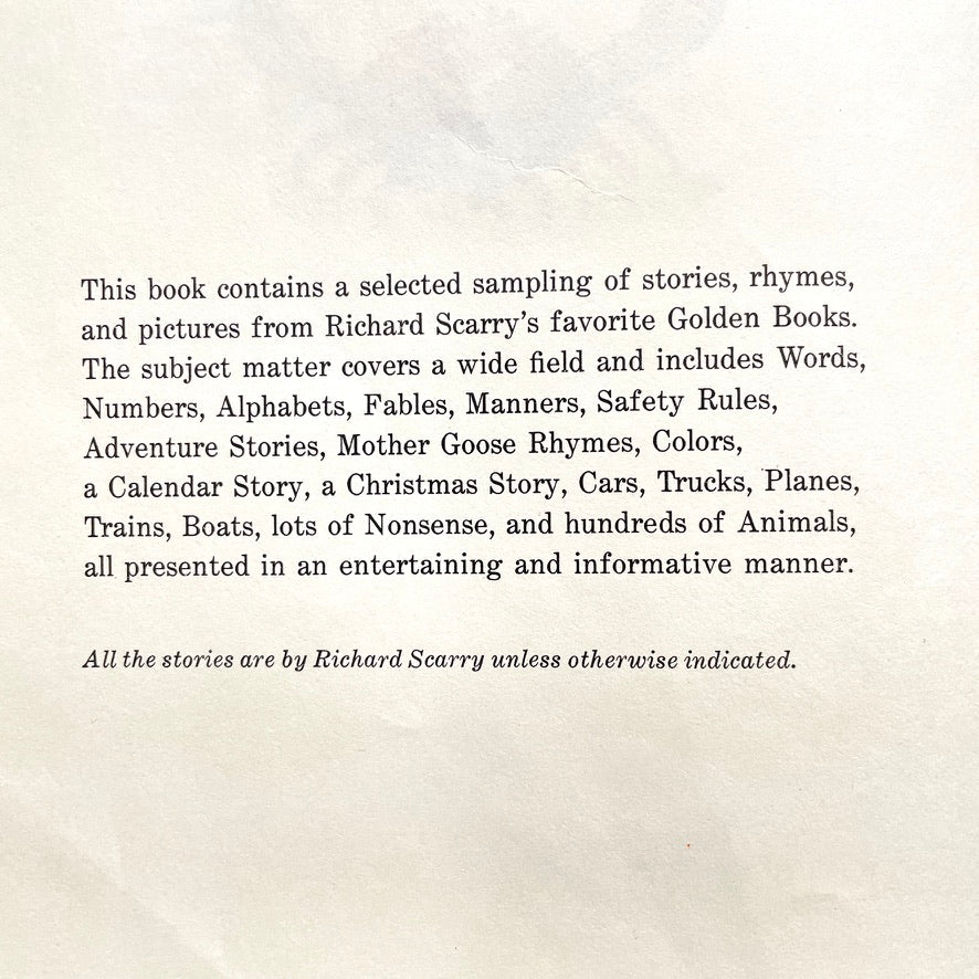 Richard Scarry's Best Story Book Ever 1970 DeLuxe Golden Book