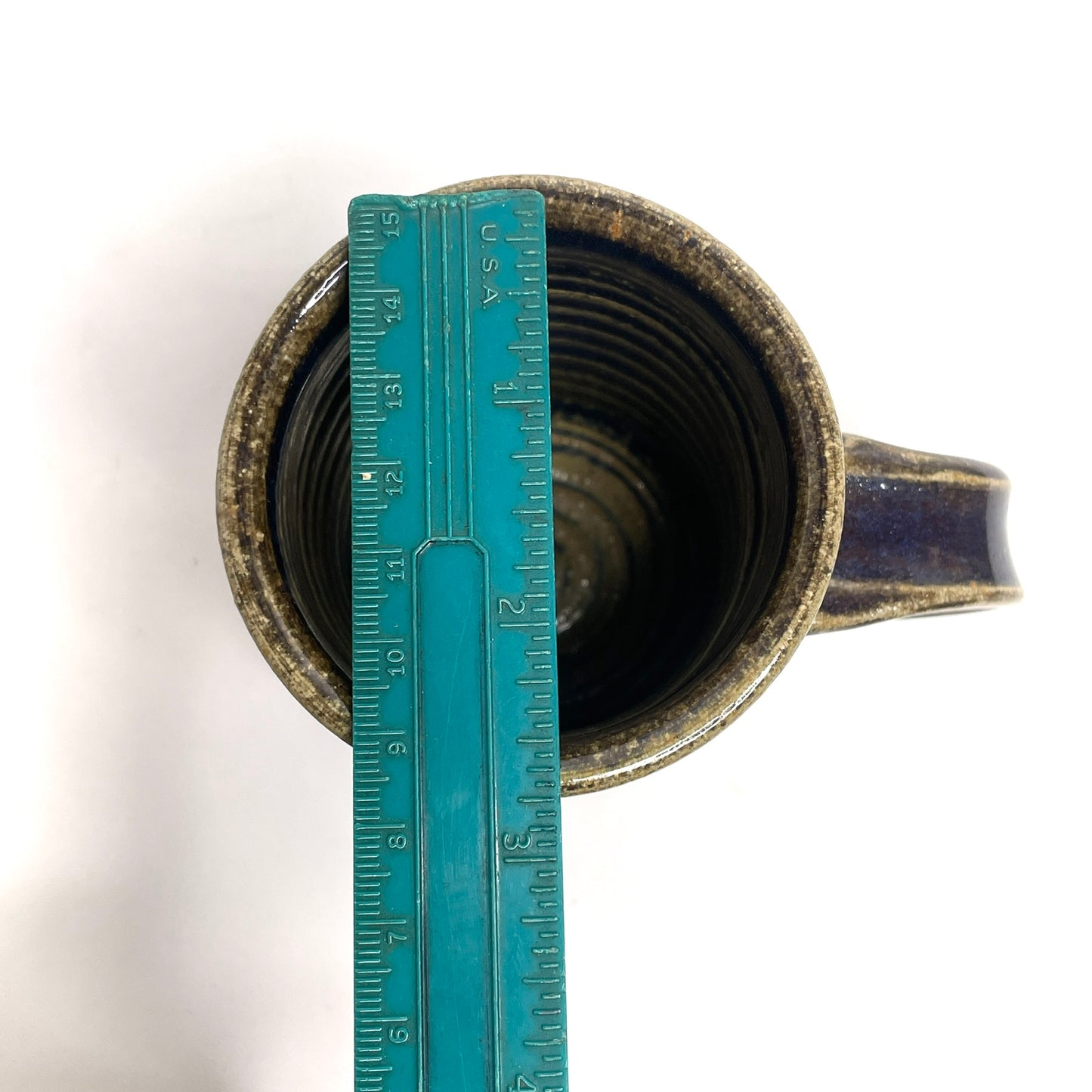 Cape Cod Blue + Tan Glazed Wheel-Thrown Pottery Mug