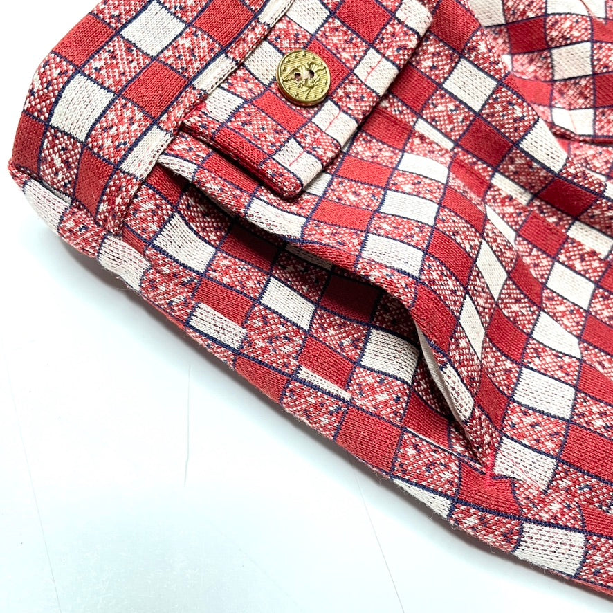 Red & White Plaid Bell Bottoms 4T