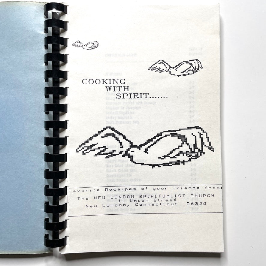 Cooking With Spirit Cookbook New London CT - 80s Spiral Bound Illustrated Recipe Book