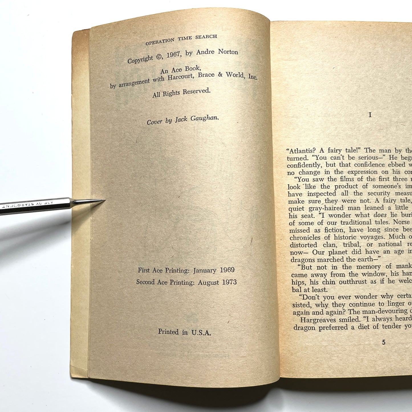 Operation Time Search by Andre Norton (1967) - Vintage 60s Sci-Fi Paperback Book