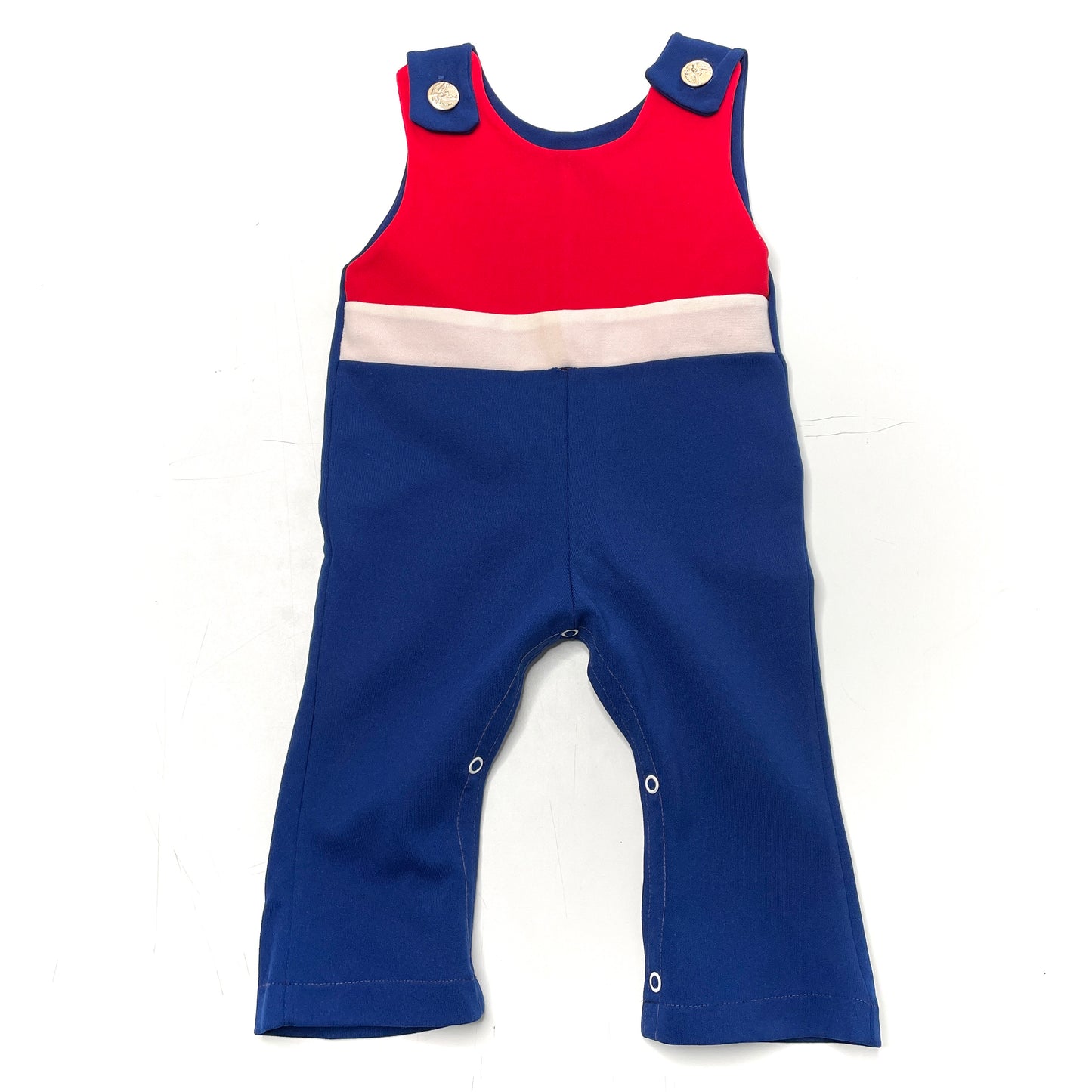 Navy Blue Color Block Sleeveless Romper 18M
