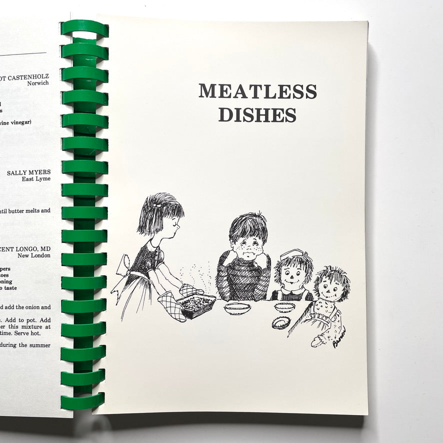 Waterford Country School Cookbook 1980 Quaker Hill CT - 80s Spiral Bound Illustrated Recipe Book