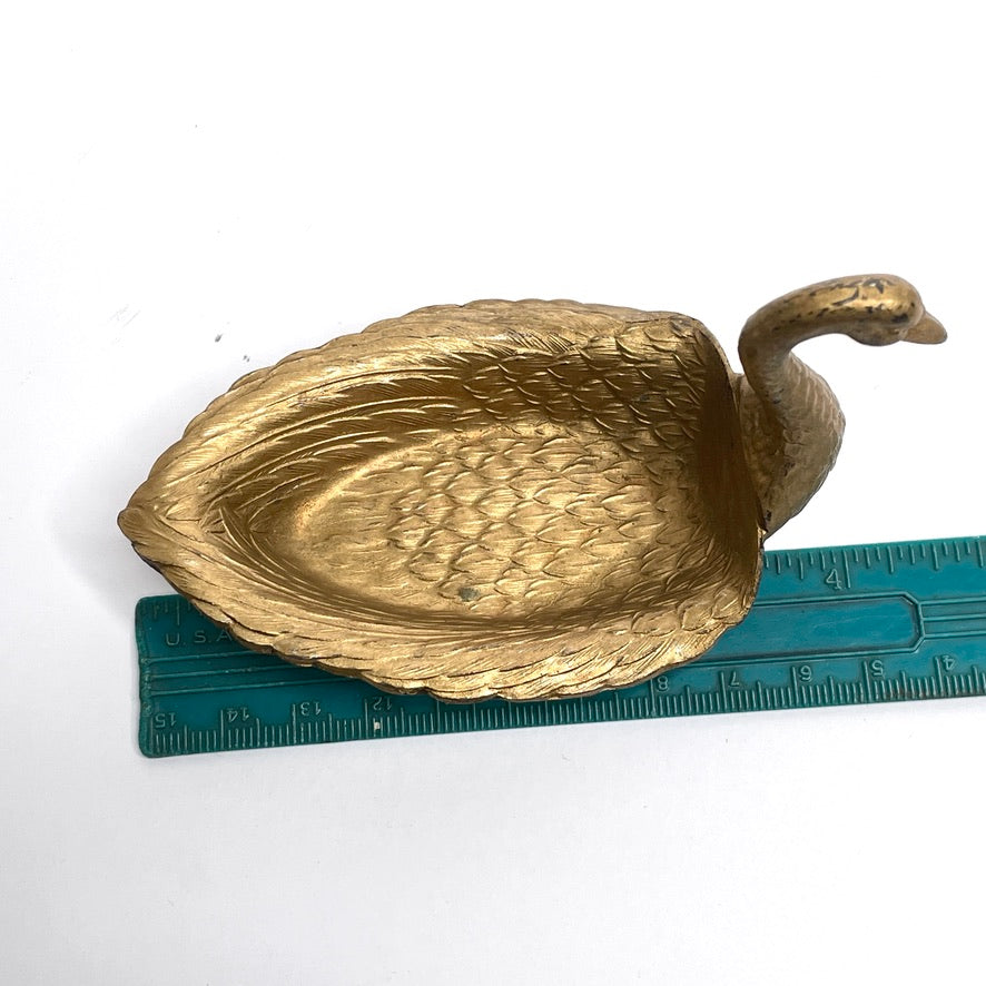 Vintage Gold Swan Jewelry Dish (Japan)