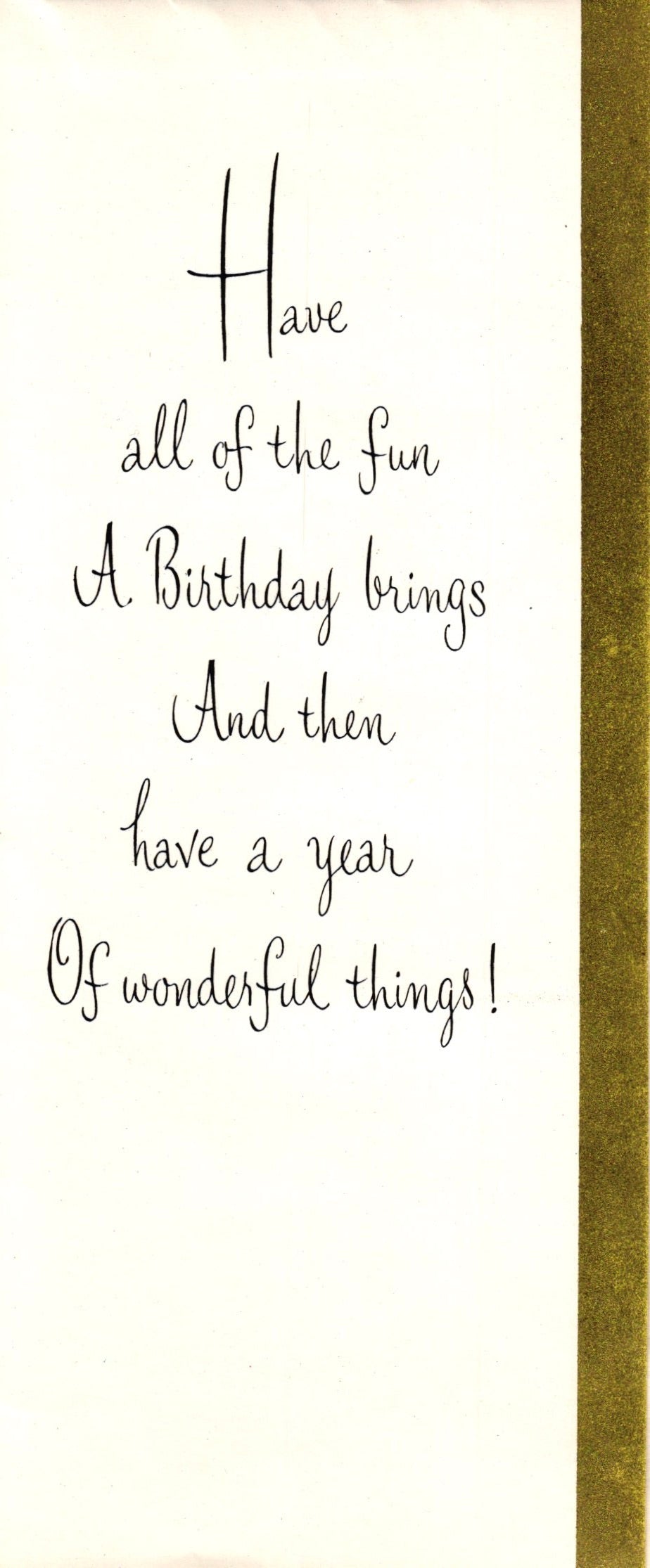 Birthday - Farmhouse Party - Glossy Slim Vintage Greeting Card - Gold Stamped + Embossed