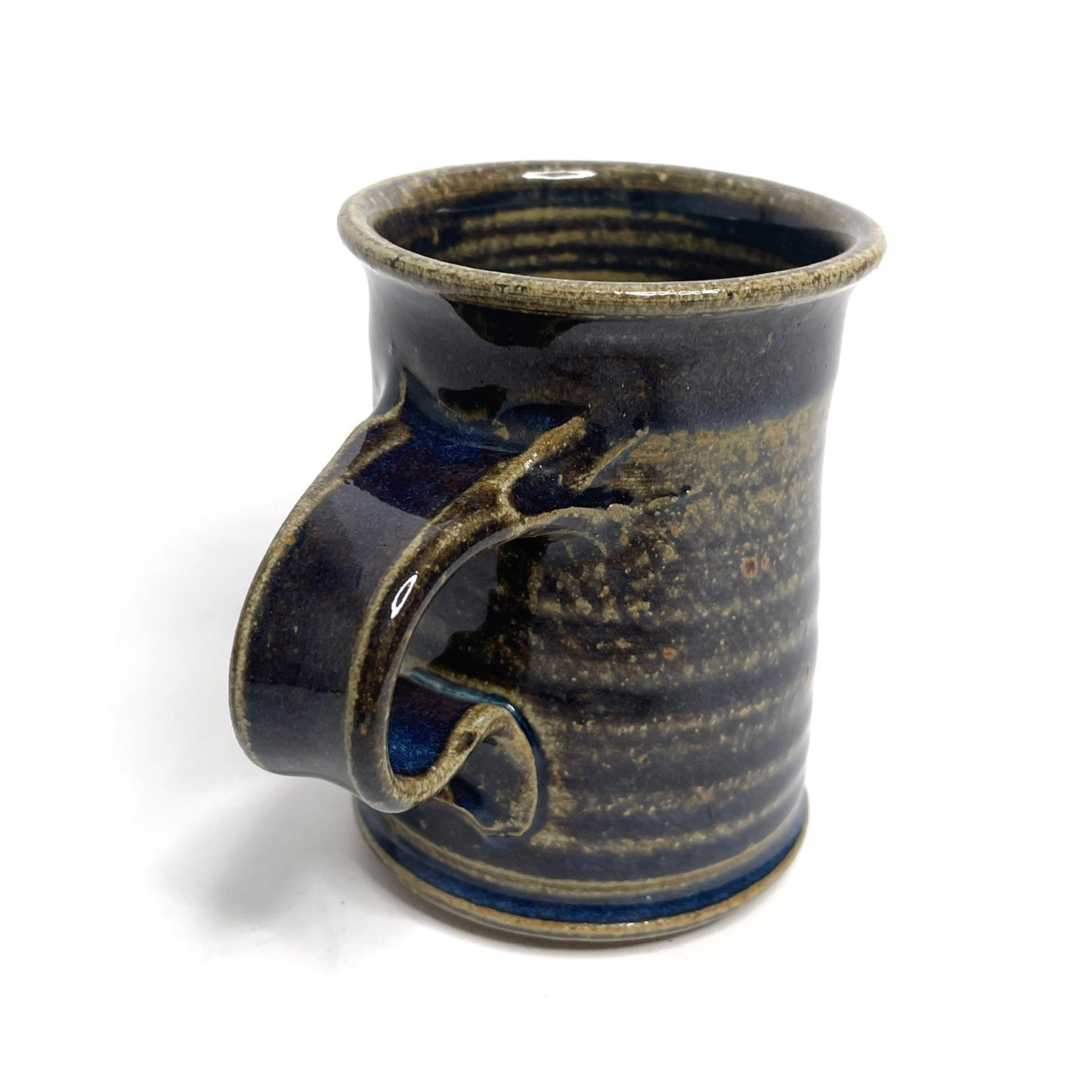 Cape Cod Blue + Tan Glazed Wheel-Thrown Pottery Mug