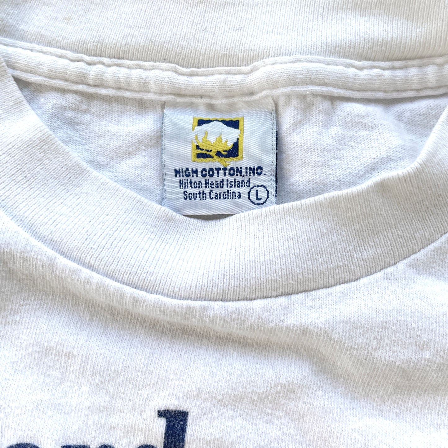 90s Vintage Cheap Yellow Mustard T-Shirt White (L)