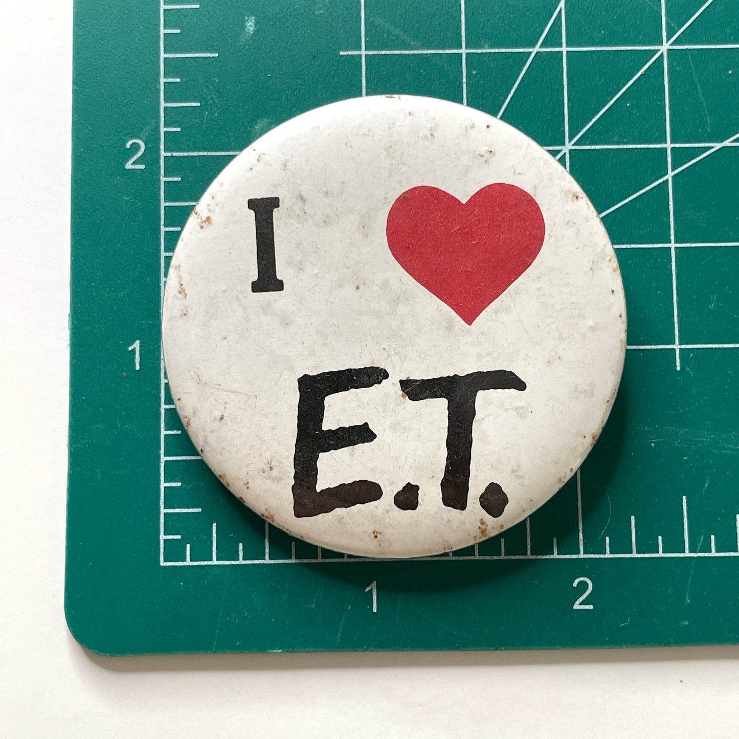 I Heart E.T. Movie Promo 80s Vintage Pinback Button Large 2.5"