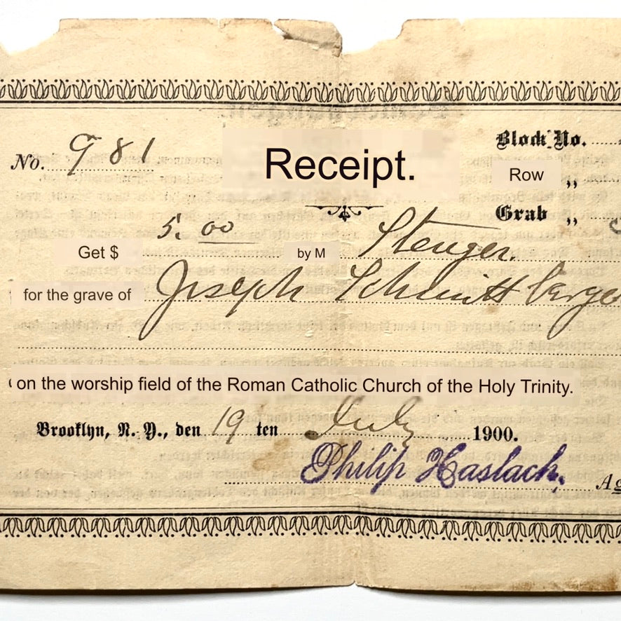 New York City Funeral Ephemera 1900 1902 1922 1923 Steinway Queens Holy Trinity