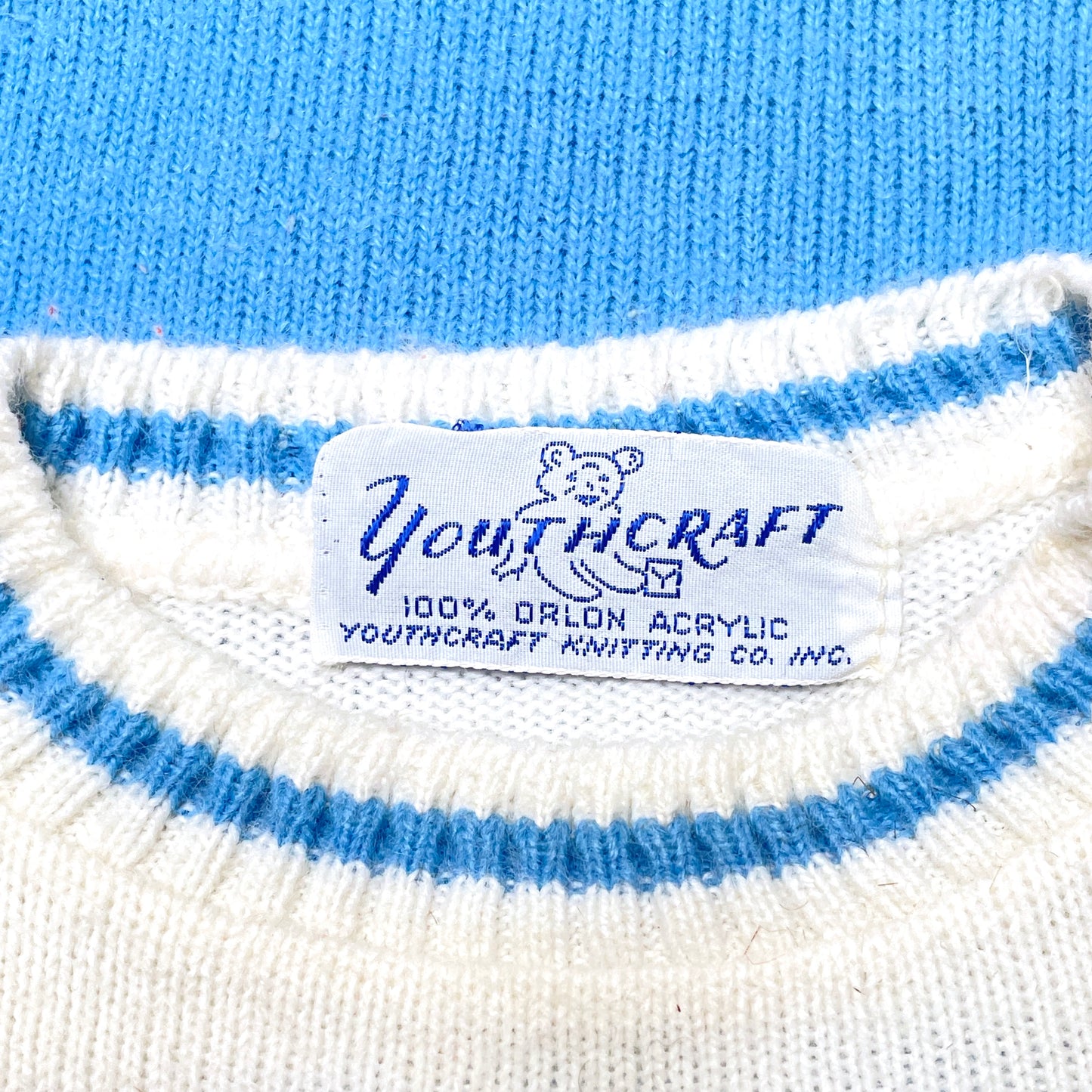 Blue & White Pattern Knit Sweater Shirt 12M