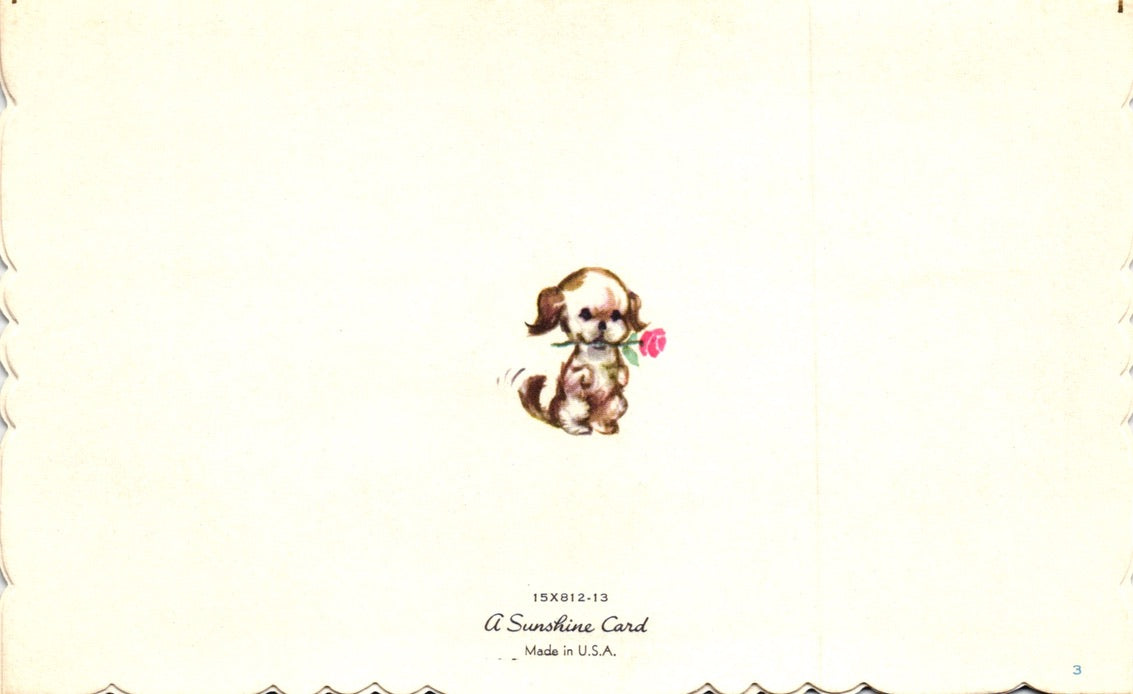 Greetings - Best Wishes - Slim Vintage Greeting Card - Gold Stamped + Embossed