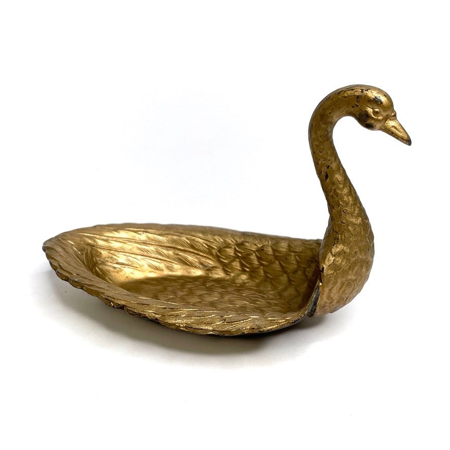 Vintage Gold Swan Jewelry Dish (Japan)