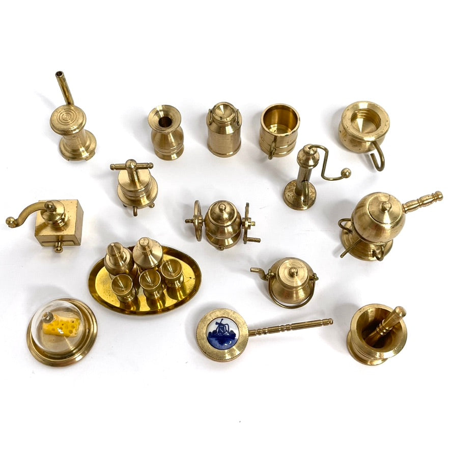 Brass Dollhouse Kitchen Miniatures Lot (Holland)