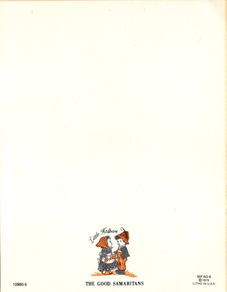 Congratulations - Fall Pumpkins - Vintage Greeting Card - 1979 Little Helpers