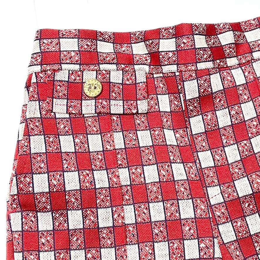 Red & White Plaid Bell Bottoms 4T