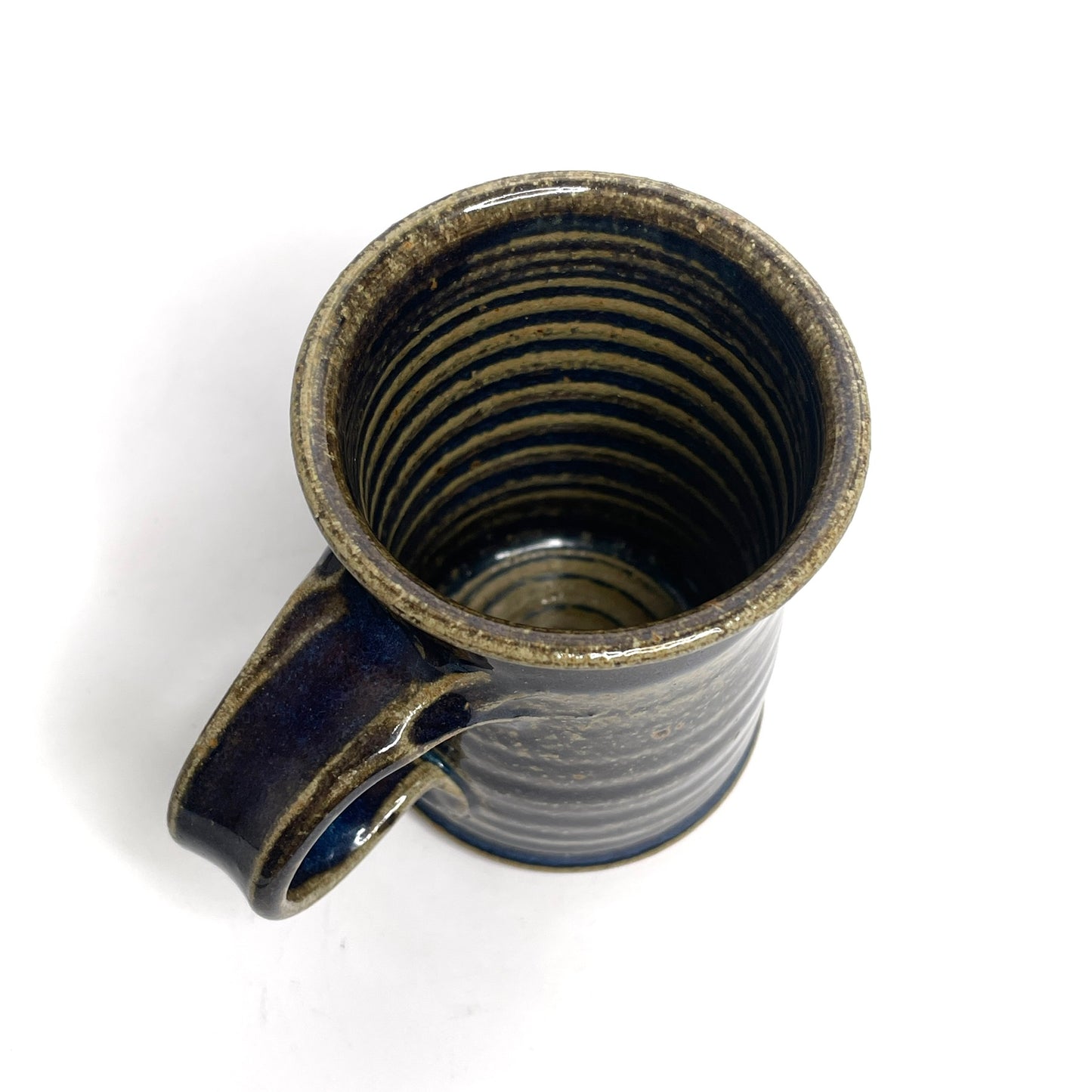 Cape Cod Blue + Tan Glazed Wheel-Thrown Pottery Mug