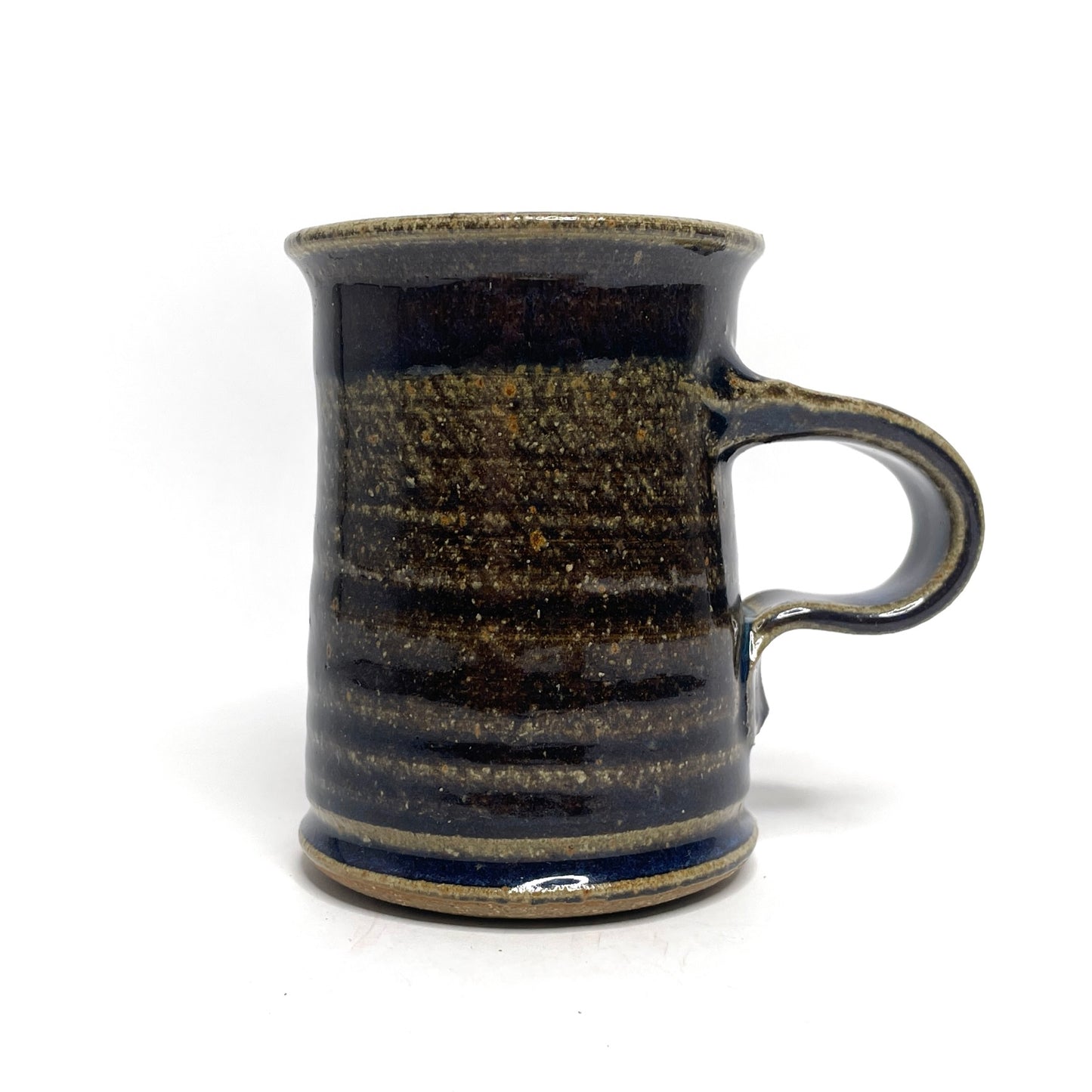 Cape Cod Blue + Tan Glazed Wheel-Thrown Pottery Mug