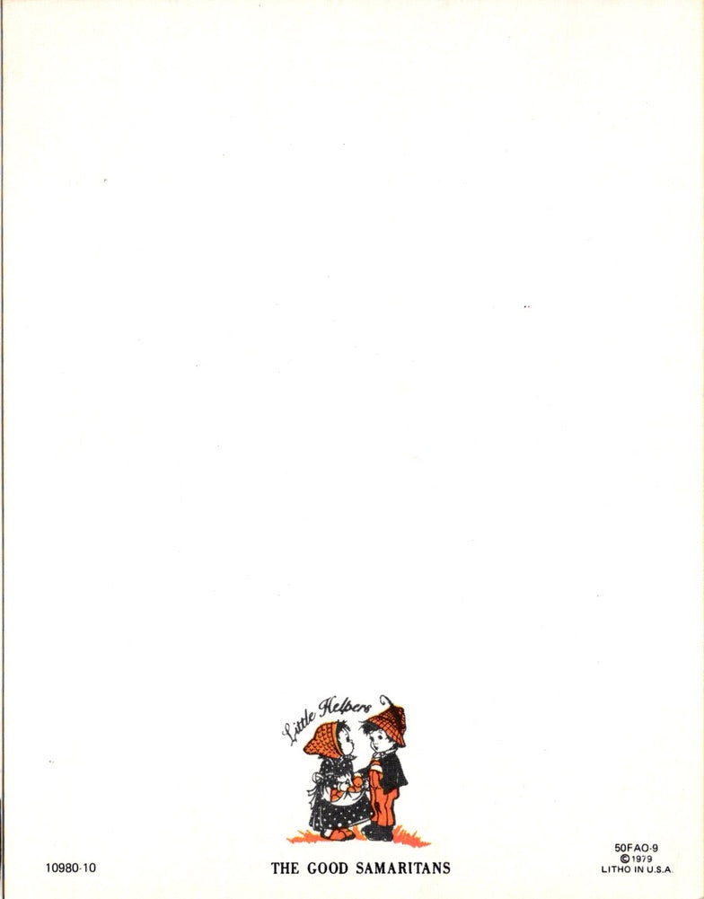 Get Well Soon - Mandolin in Autumn - Vintage Greeting Card - 1979 Little Helpers