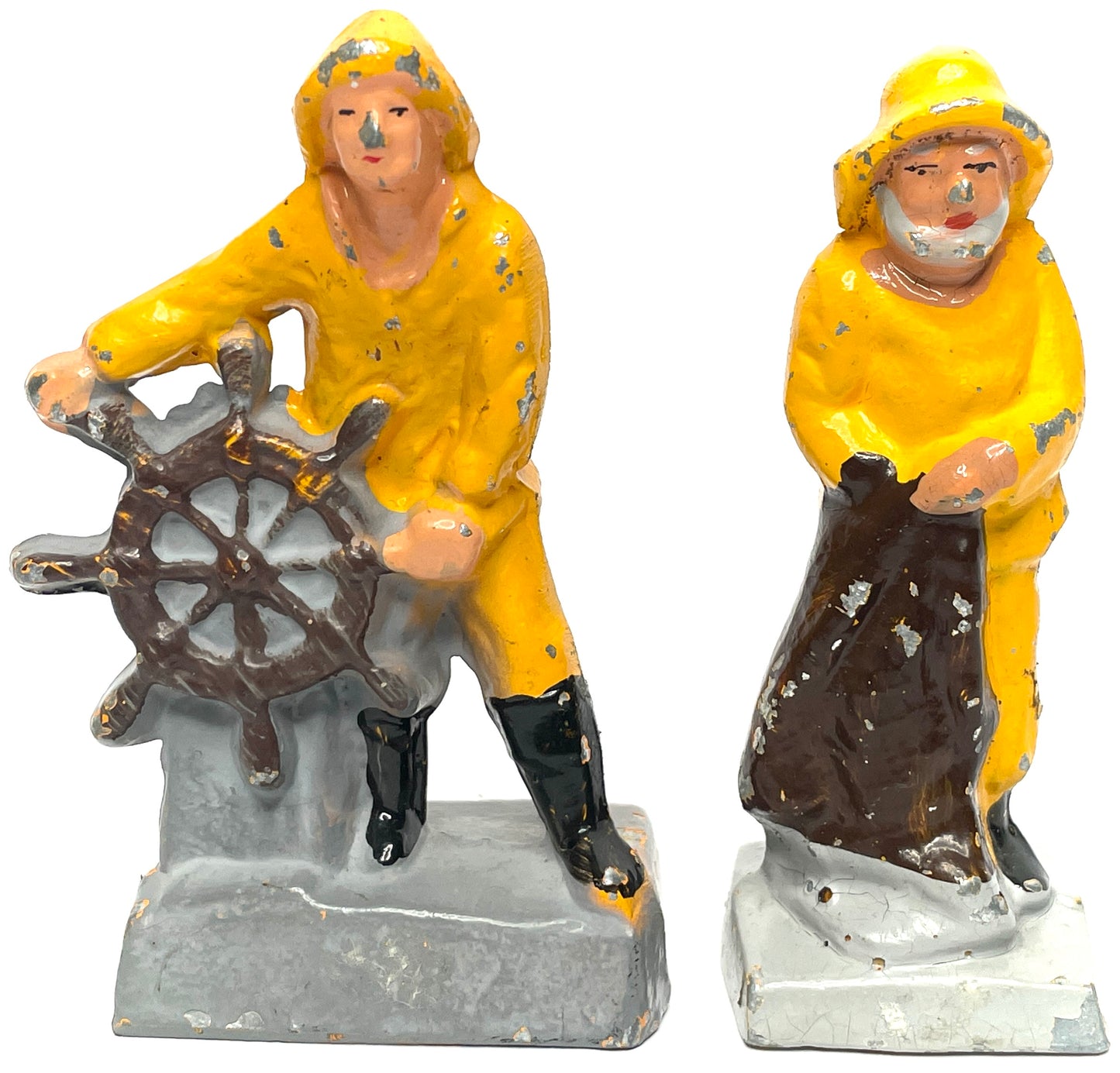 Vintage Cast Iron Fisherman Figures