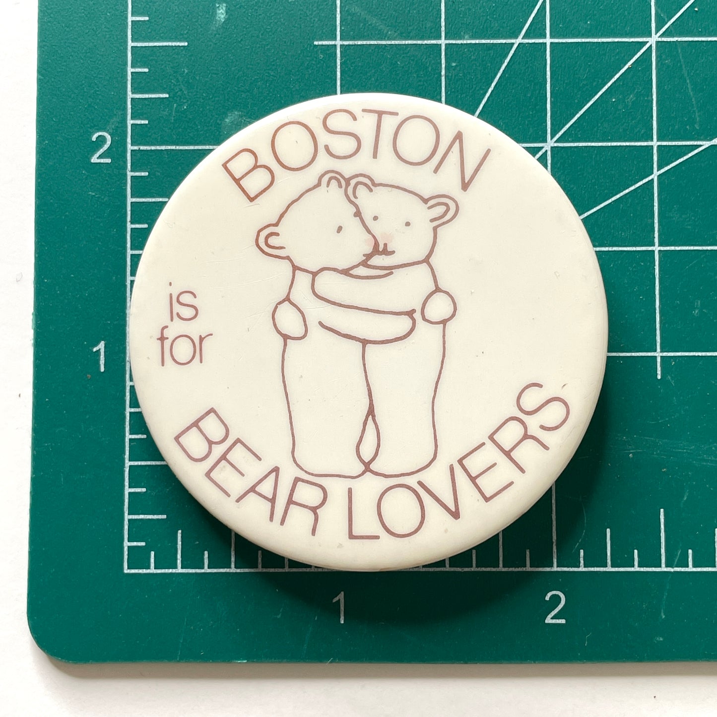 Boston Is For Bear Lovers 90s Vintage Pinback Button 2.25"