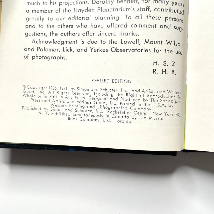 Golden Nature Guide: Stars 1956 Cloth Bound Mini Hardcover Book