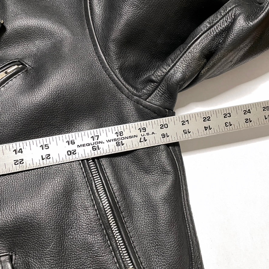 Double Rider Leather Jacket - Heavy Vintage Spartan Genuine Cowhide Size 40 / M