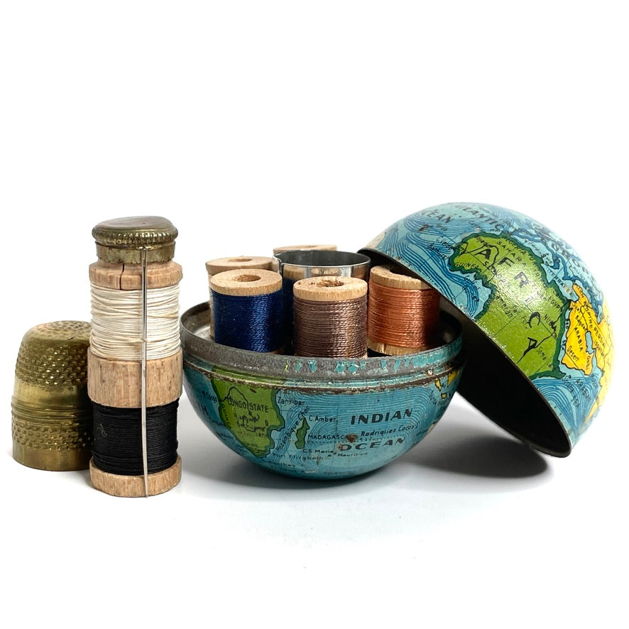 Antique Mini Globe Sewing Etui