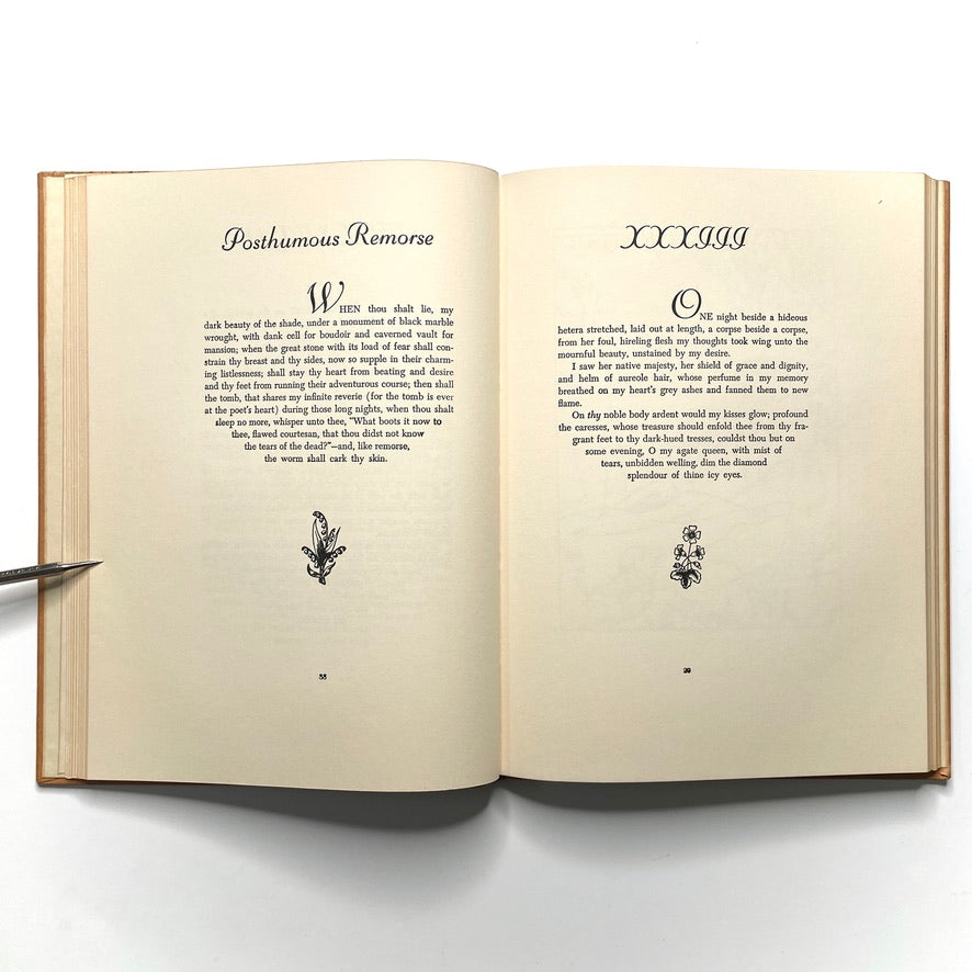 Flowers of Evil: Baudelaire Pattern & Prose 1947 Illustrated Hardcover Book