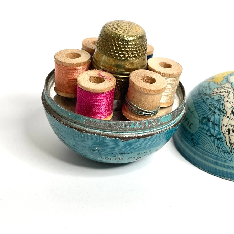 Antique Mini Globe Sewing Etui