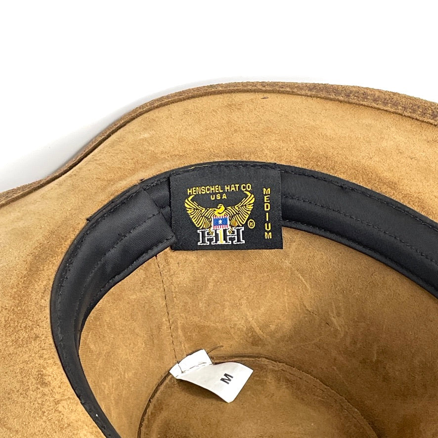 Coyote Leather Henschel Hat Brown Outdoor Rugged Braided Band Mens M Vintage USA