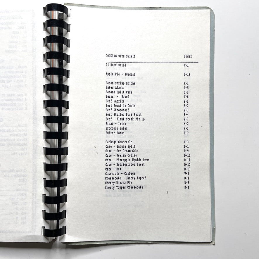 Cooking With Spirit Cookbook New London CT - 80s Spiral Bound Illustrated Recipe Book