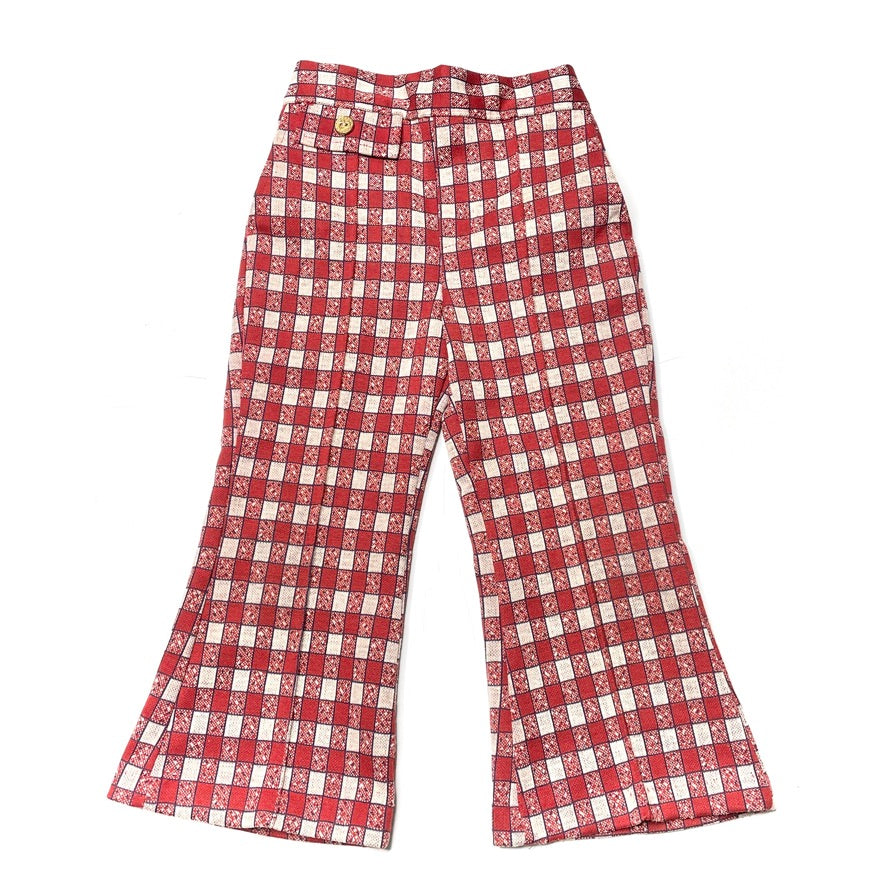 Red & White Plaid Bell Bottoms 4T