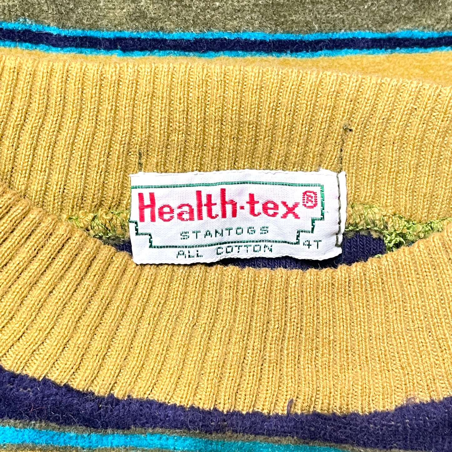 Green & Blue Striped Velvet Crewneck Sweater 3T