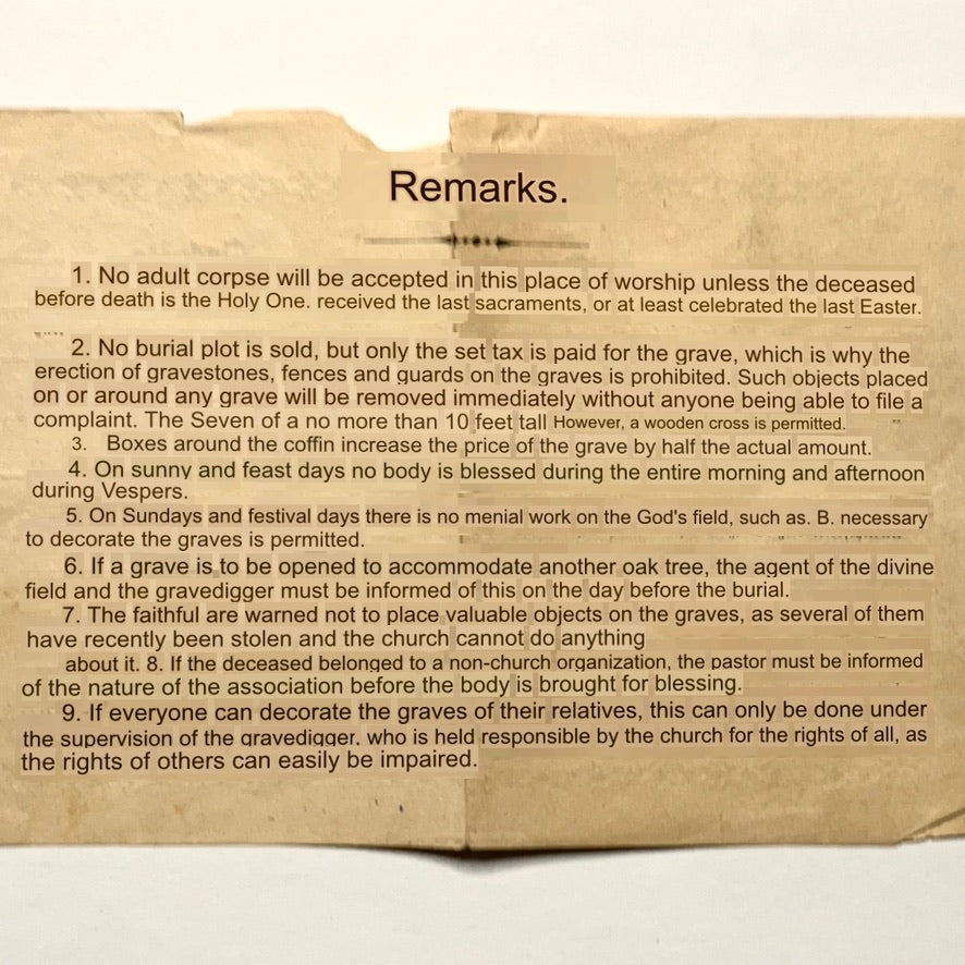 New York City Funeral Ephemera 1900 1902 1922 1923 Steinway Queens Holy Trinity