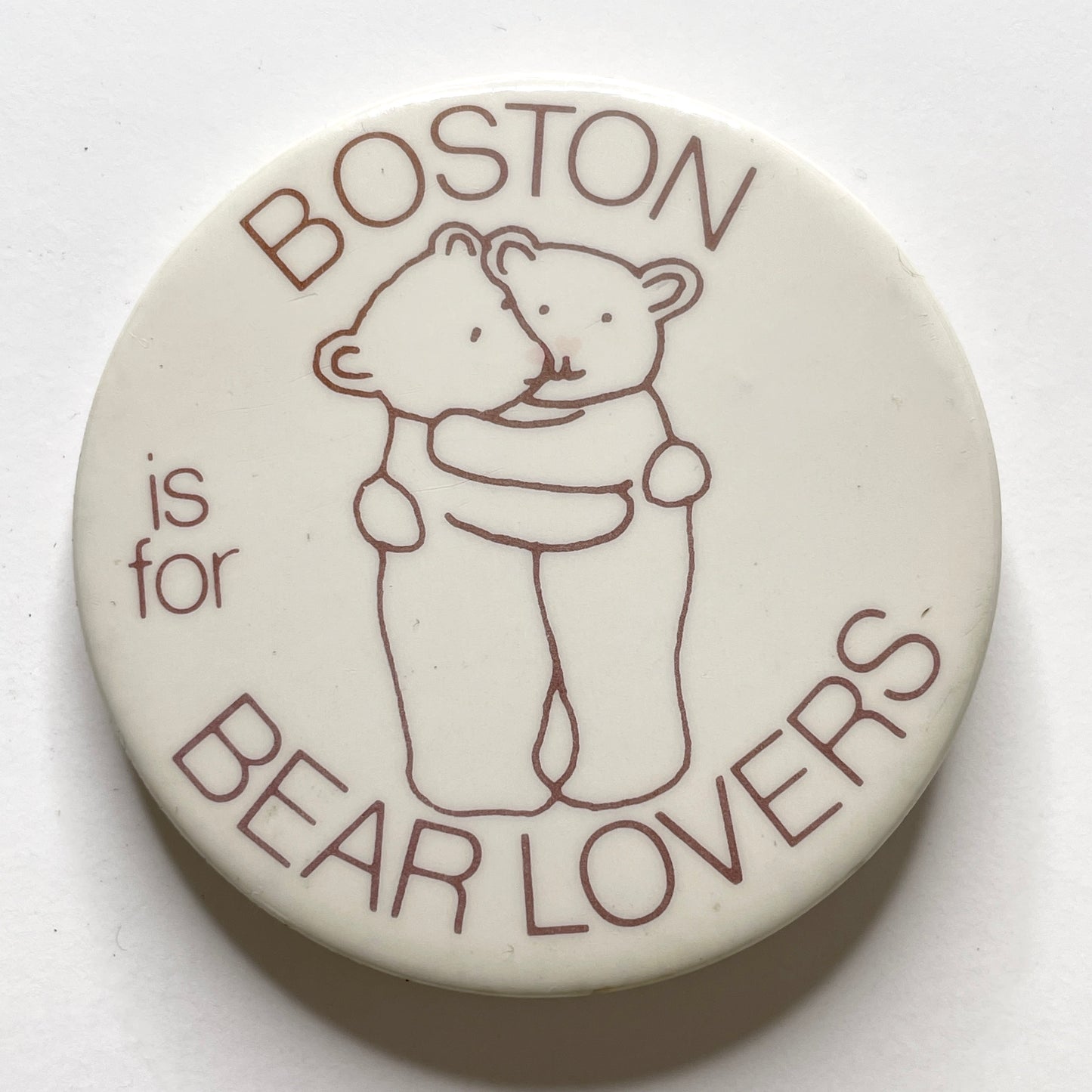 Boston Is For Bear Lovers 90s Vintage Pinback Button 2.25"