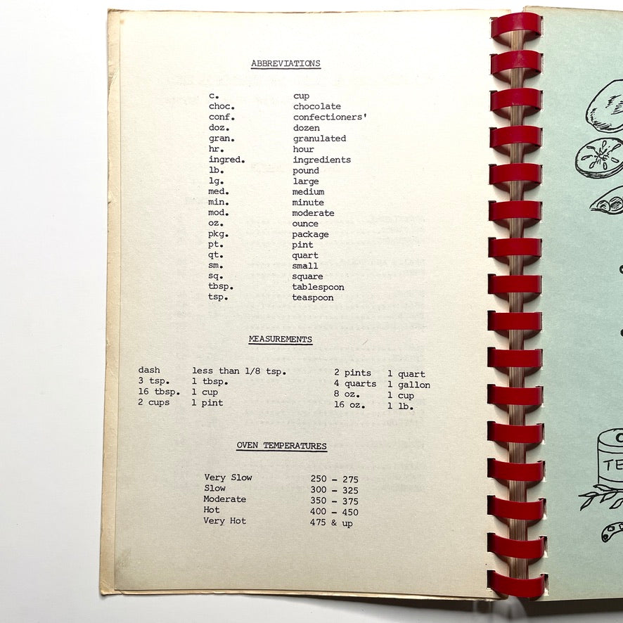Sacred Heart High School 50 Year Anniversary Cookbook 1972 Waterbury CT - 70s Vintage Spiral Bound Illustrated Recipe Book