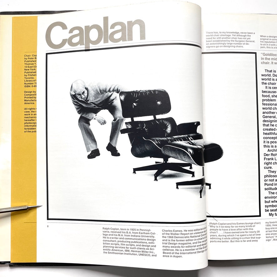 Chair 1978 Hardcover Design History Book