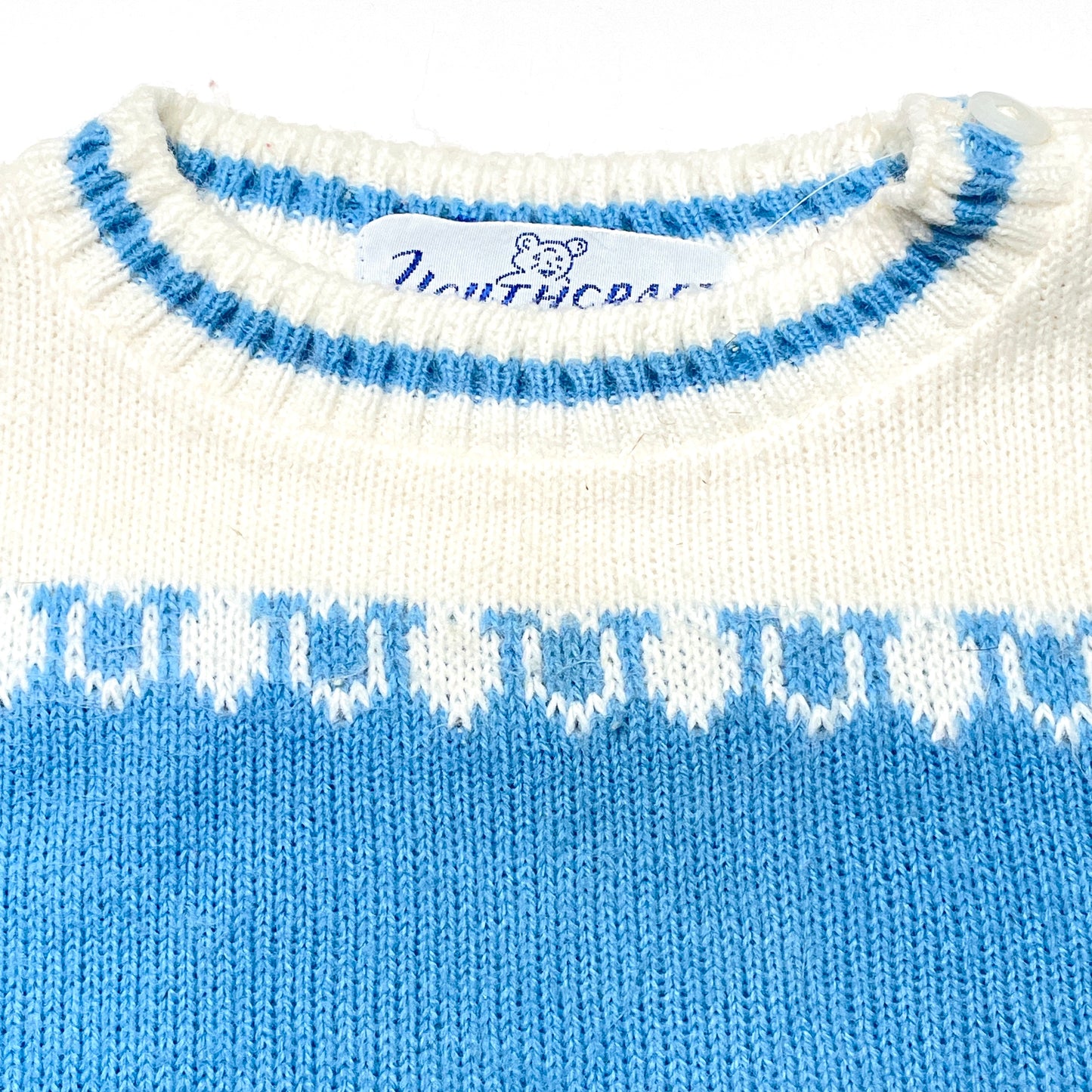 Blue & White Pattern Knit Sweater Shirt 12M